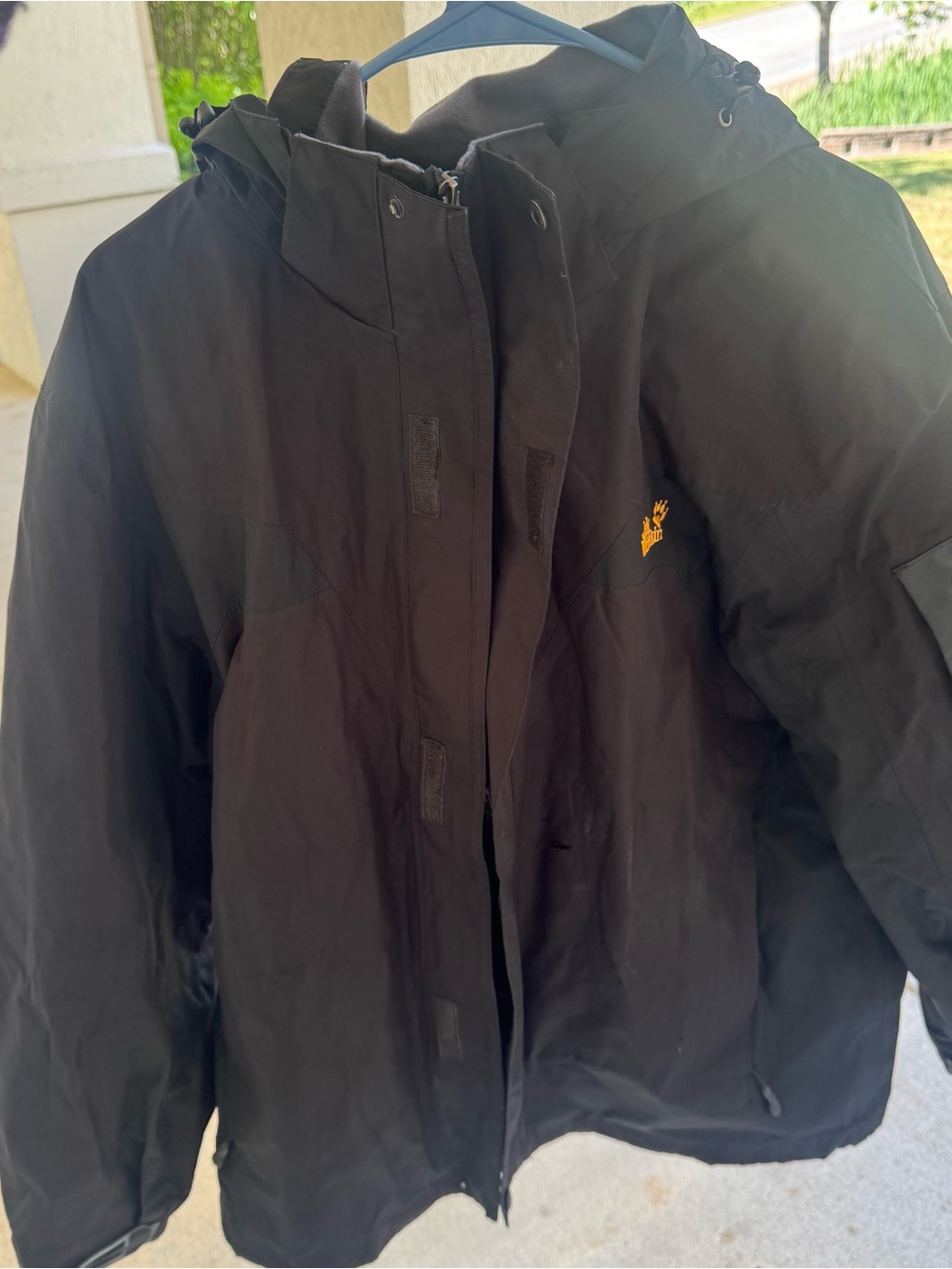 Jack Wolfskin Texapore Jacket Mens Large Removable Fleece Lining Hooded Visor